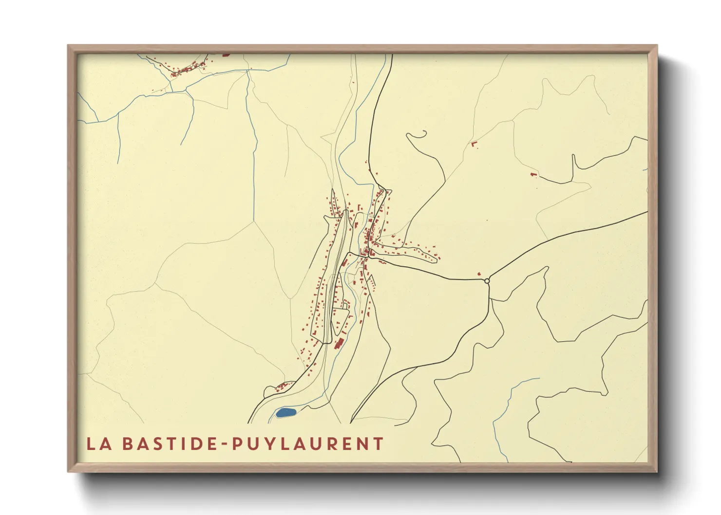 Une affiche de carte sur La Bastide-Puylaurent