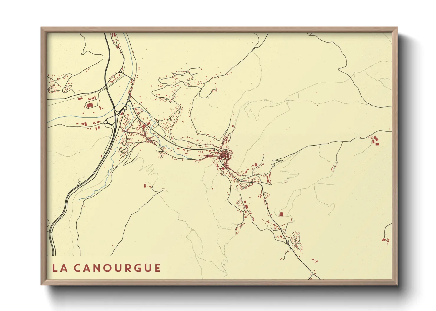 Une affiche de carte sur La Canourgue