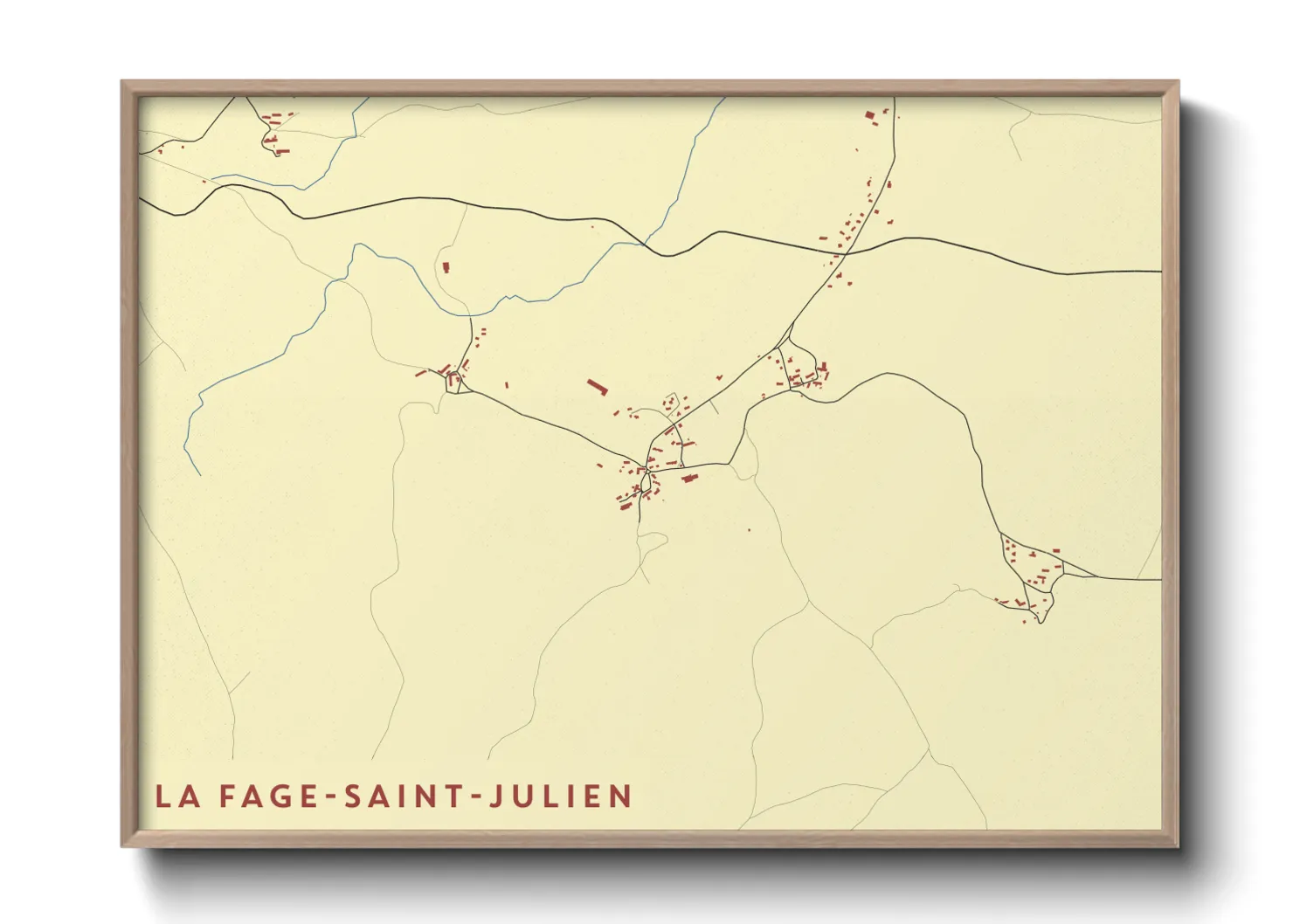 Une affiche de carte sur La Fage-Saint-Julien