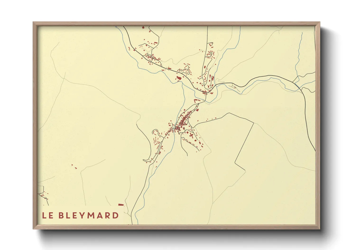 Une affiche de carte sur Le Bleymard