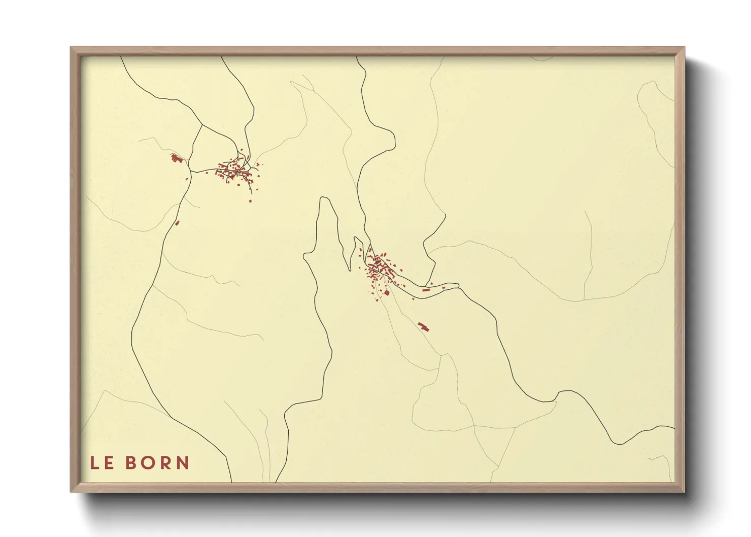 Une affiche de carte sur Le Born