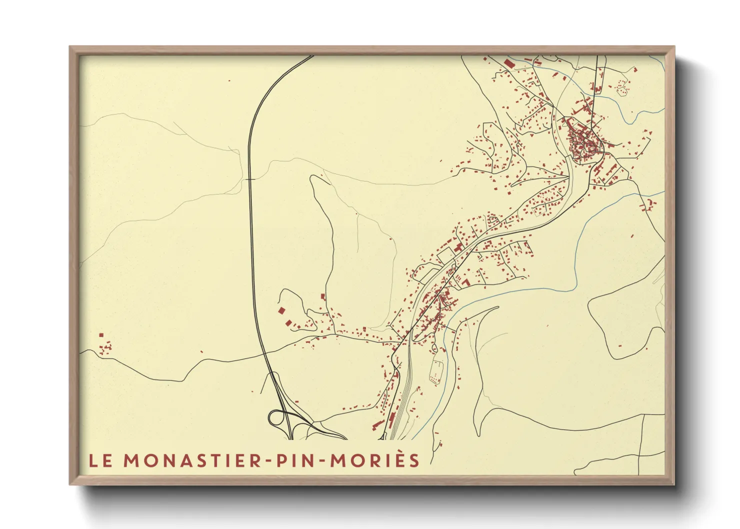 Une affiche de carte sur Le Monastier-Pin-Moriès