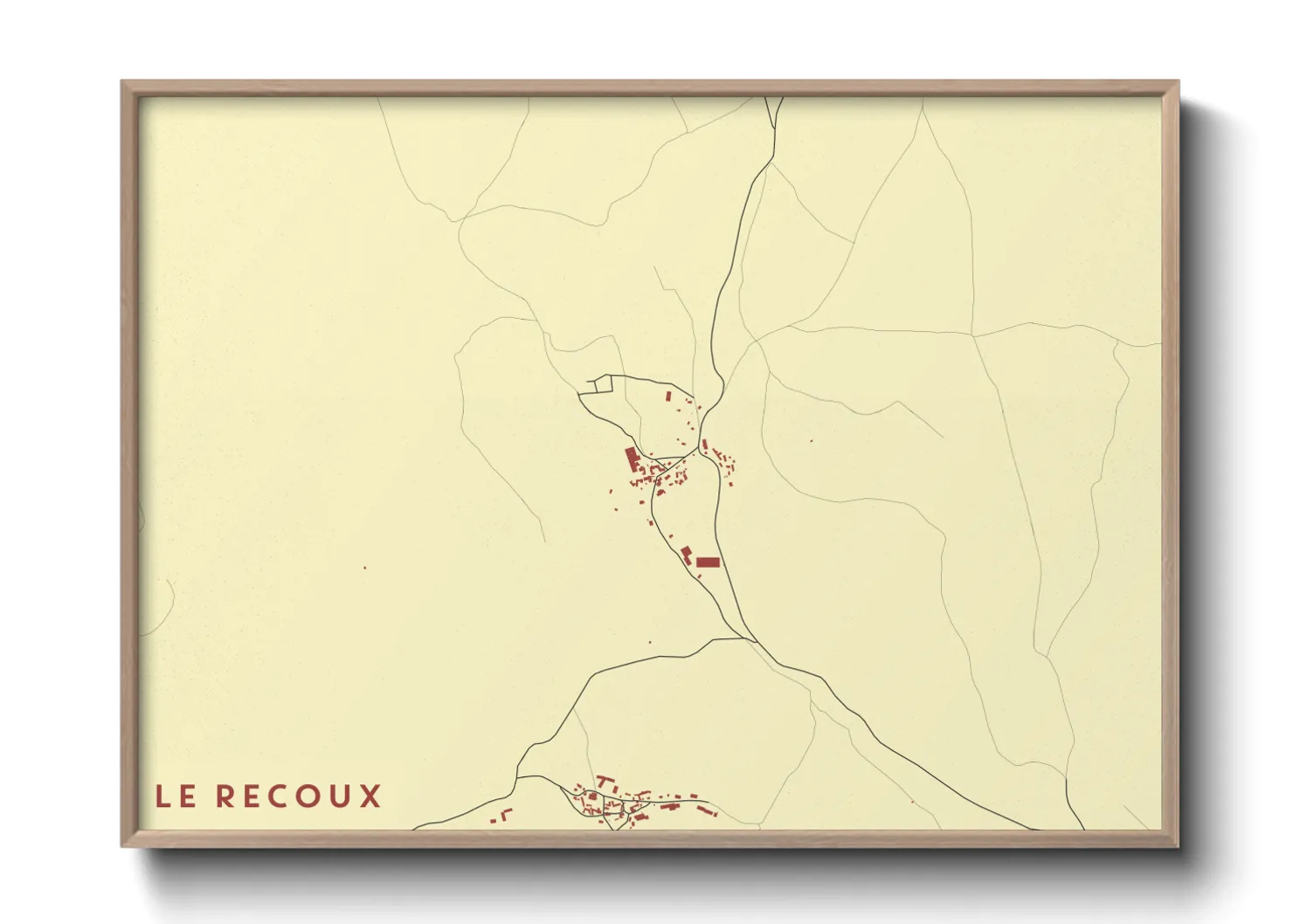 Une affiche de carte sur Le Recoux