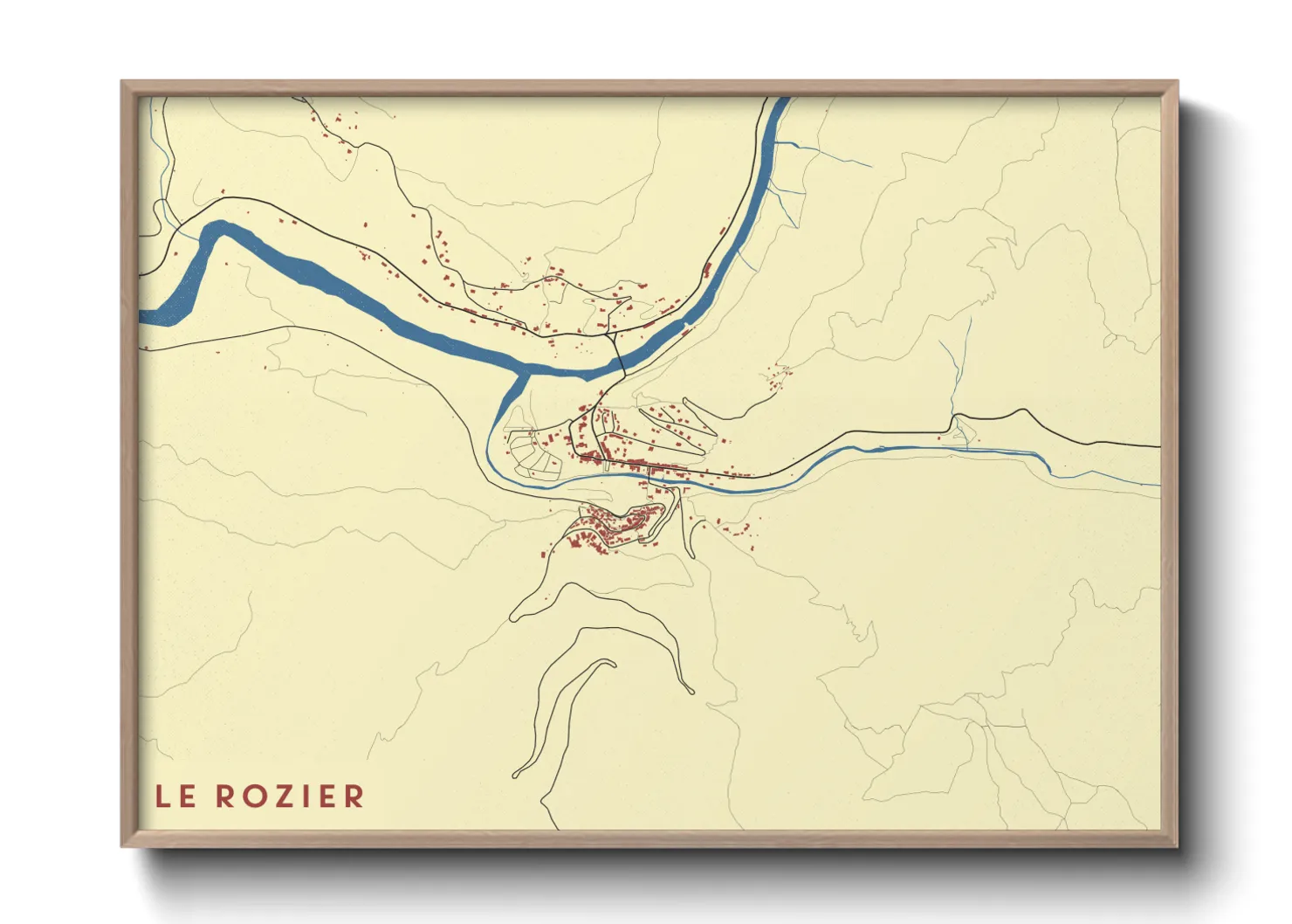 Une affiche de carte sur Le Rozier