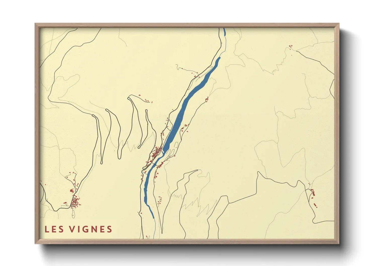 Une affiche de carte sur Les Vignes