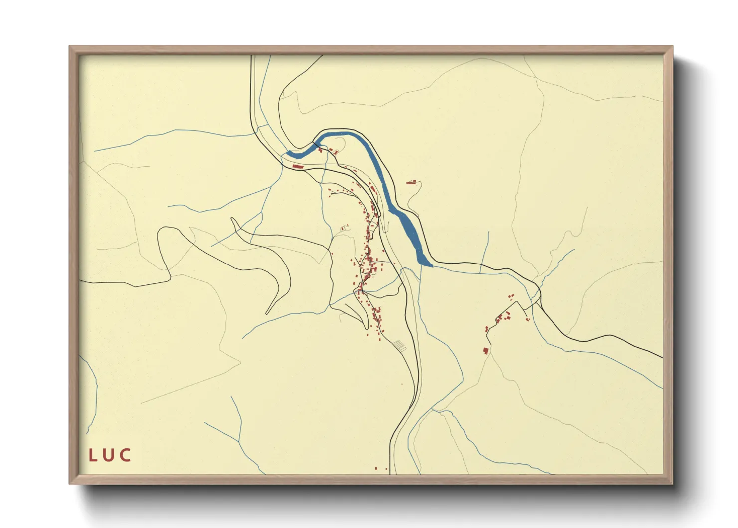 Une affiche de carte sur Luc