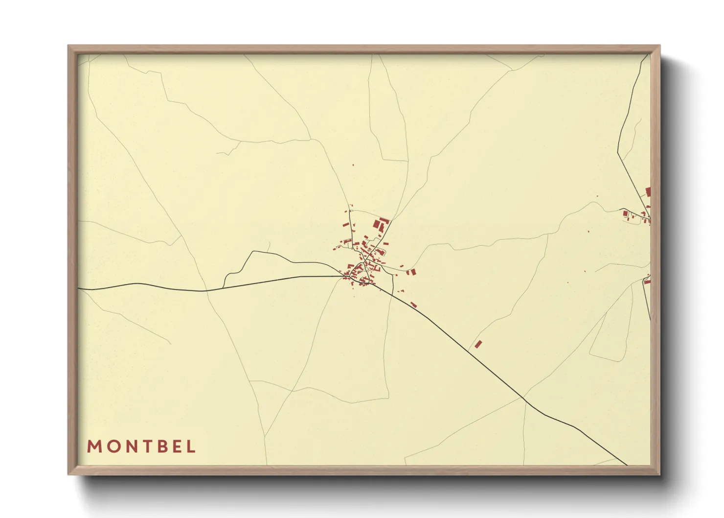Une affiche de carte sur Montbel