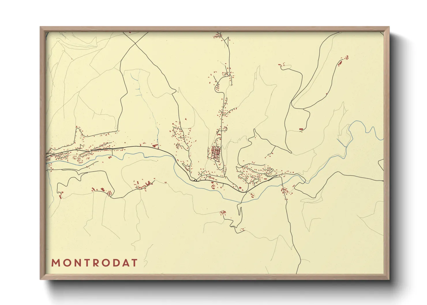 Une affiche de carte sur Montrodat