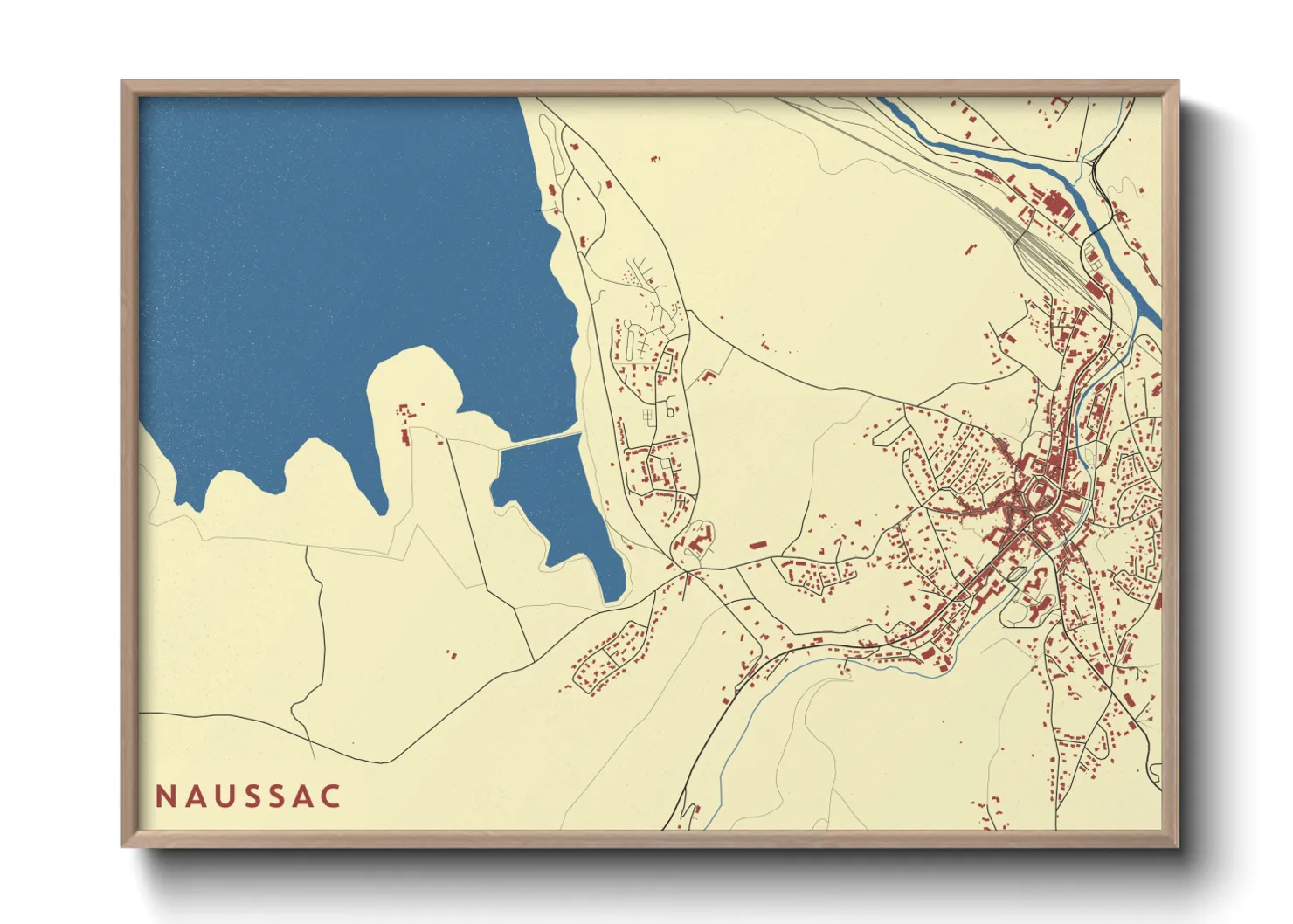 Une affiche de carte sur Naussac