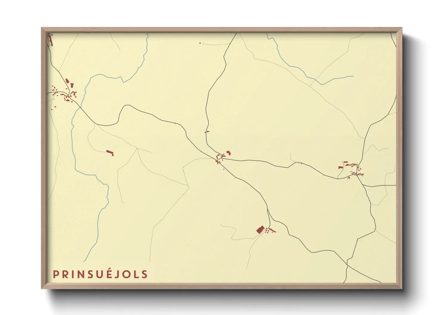 Une affiche de carte sur Prinsuéjols