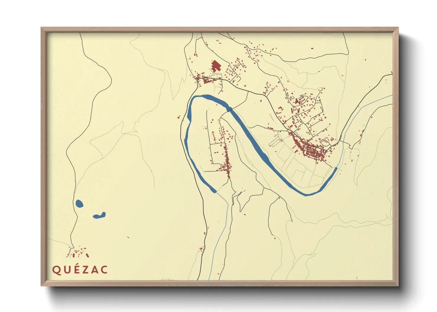 Une affiche de carte sur Quézac