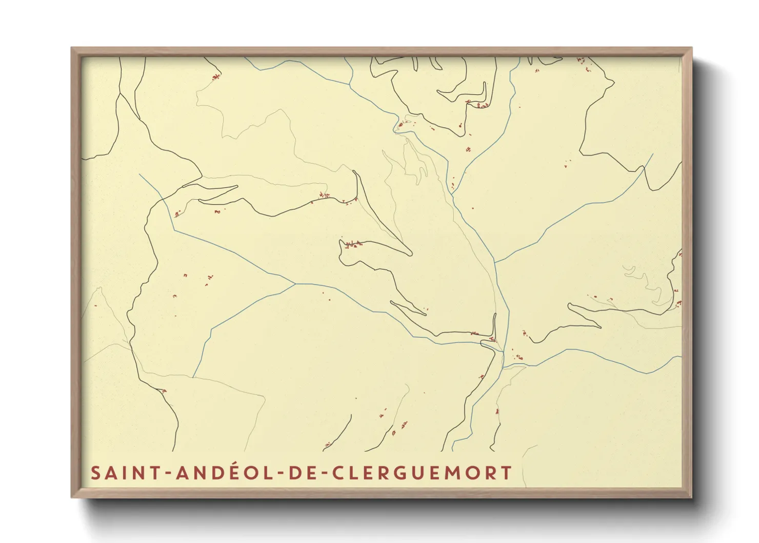 Une affiche de carte sur Saint-Andéol-de-Clerguemort