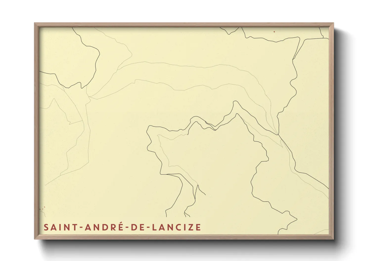 Une affiche de carte sur Saint-André-de-Lancize