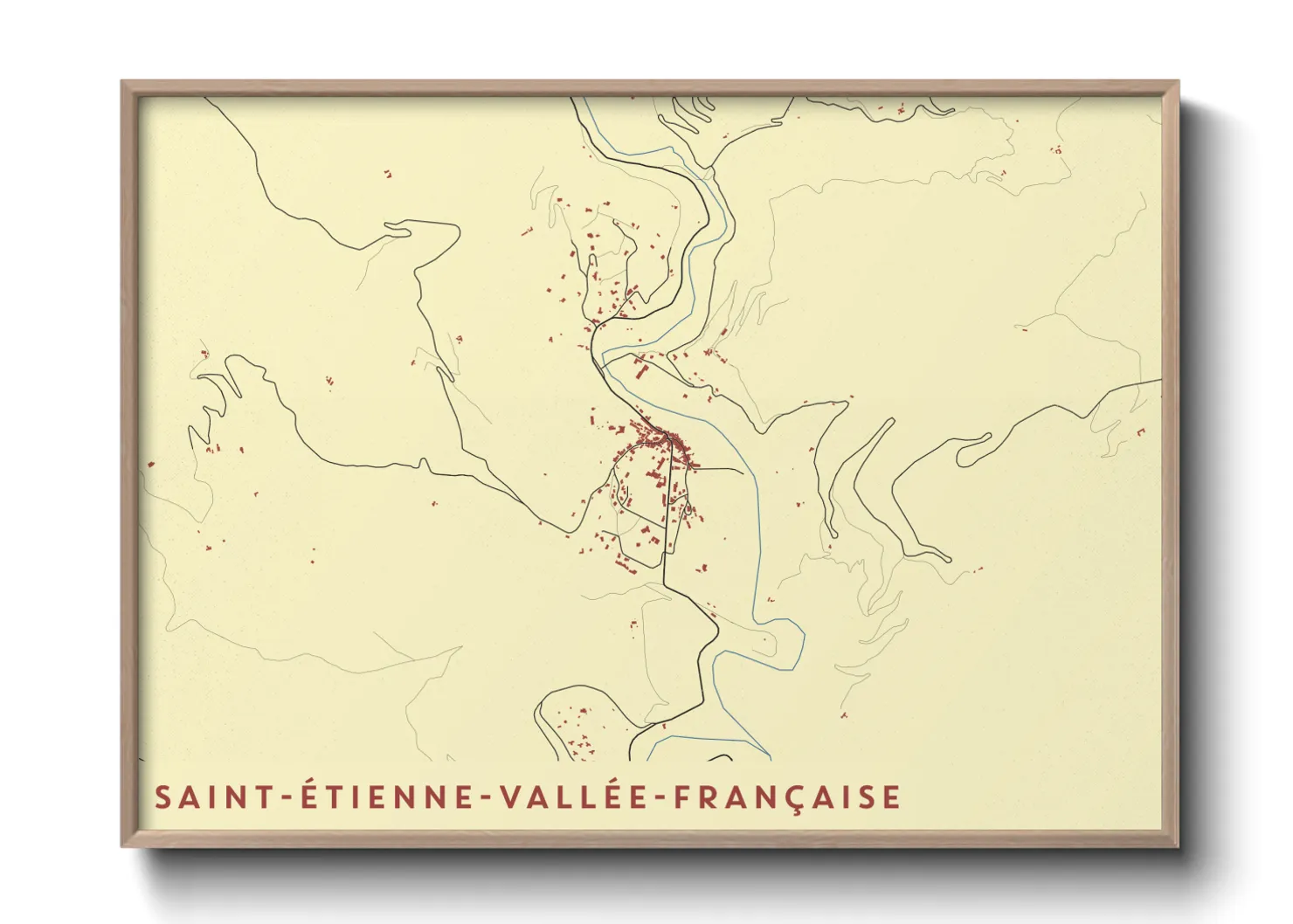 Une affiche de carte sur Saint-Étienne-Vallée-Française