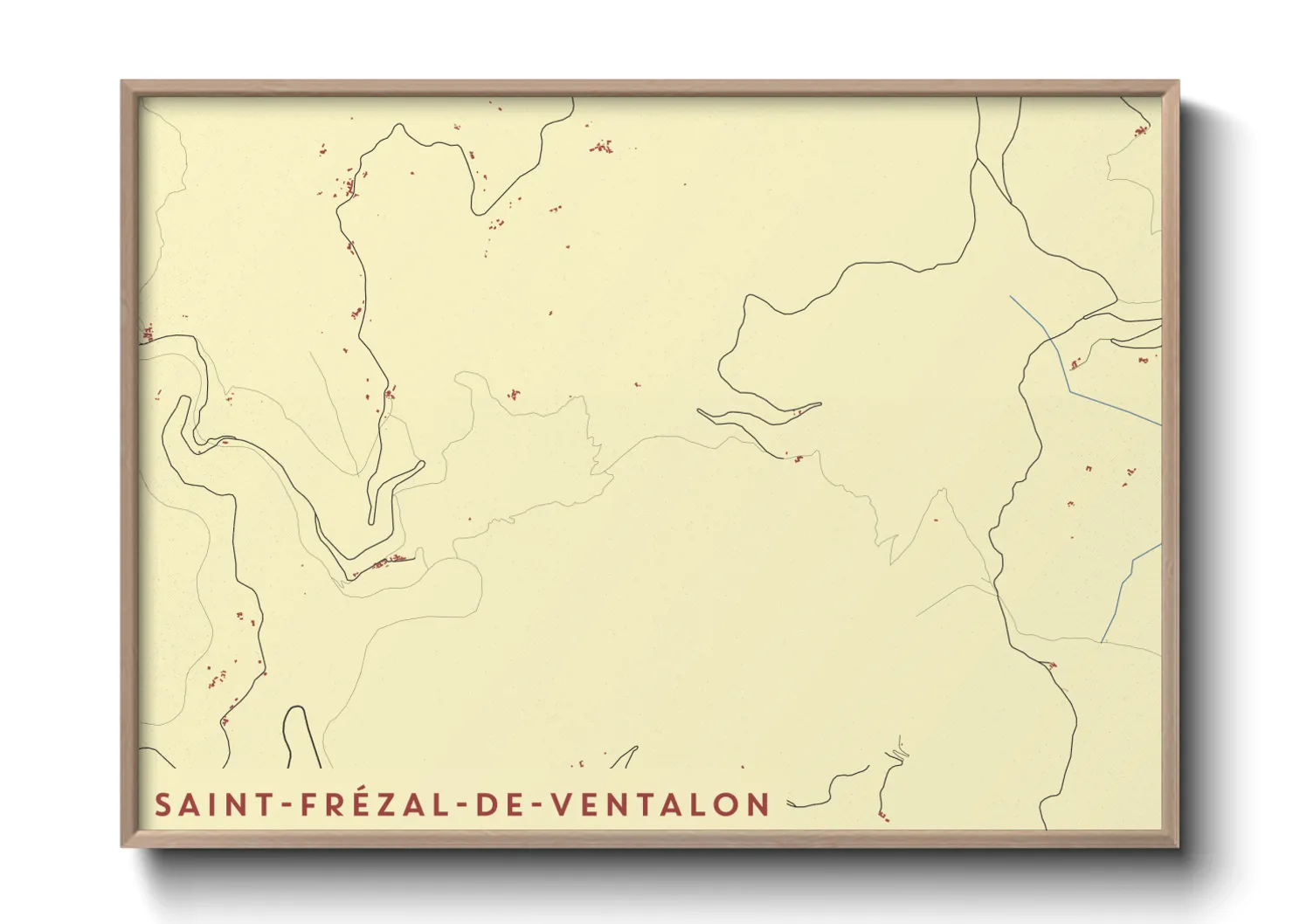 Une affiche de carte sur Saint-Frézal-de-Ventalon