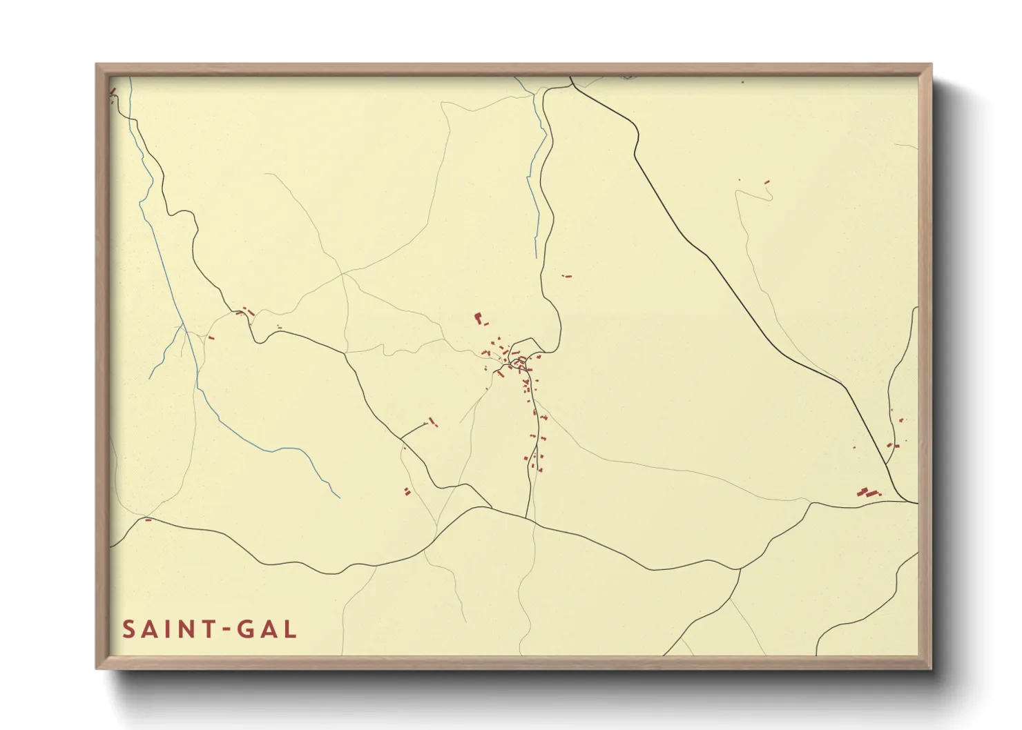 Une affiche de carte sur Saint-Gal