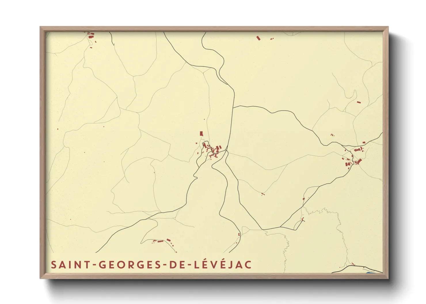 Une affiche de carte sur Saint-Georges-de-Lévéjac
