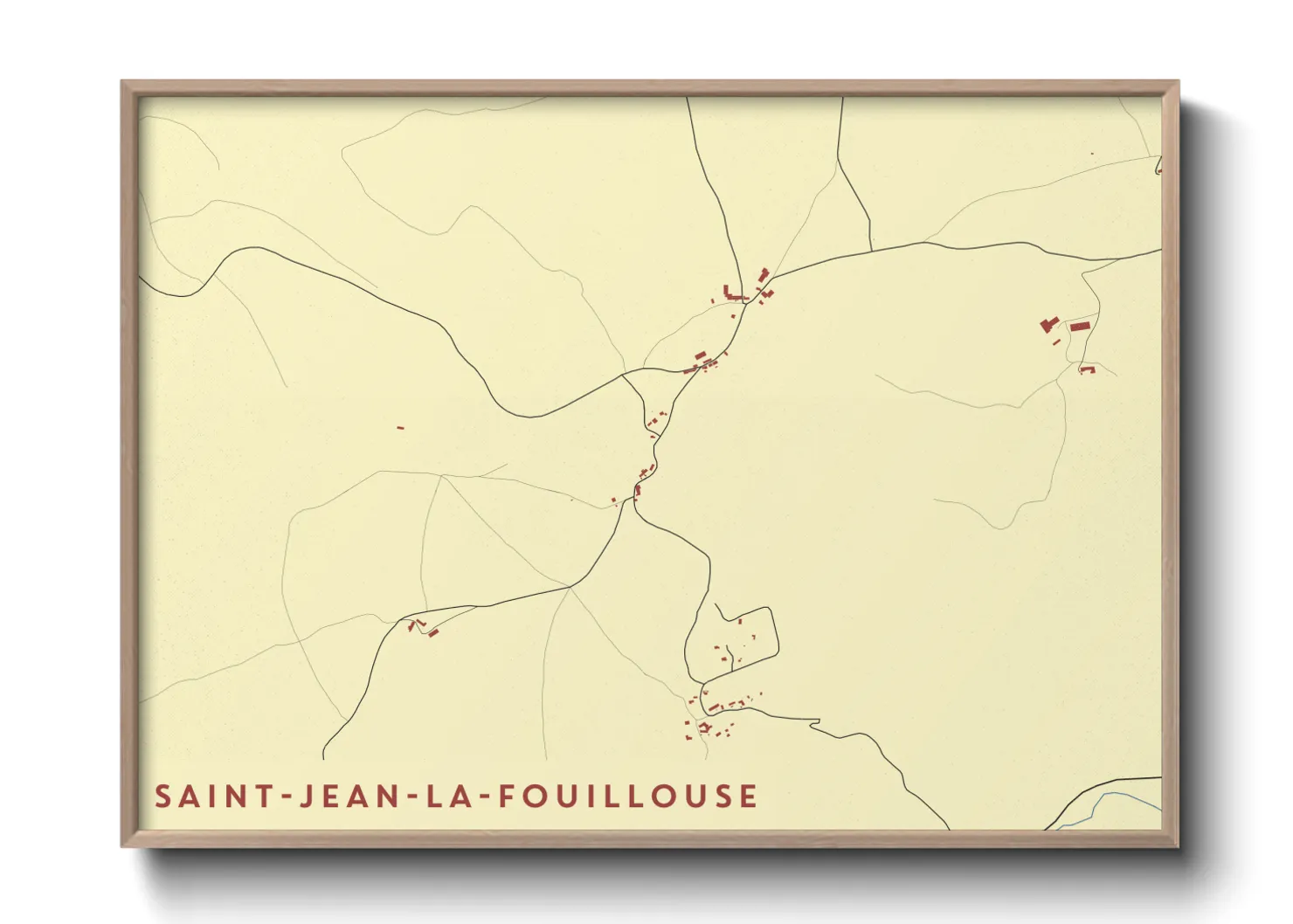 Une affiche de carte sur Saint-Jean-la-Fouillouse