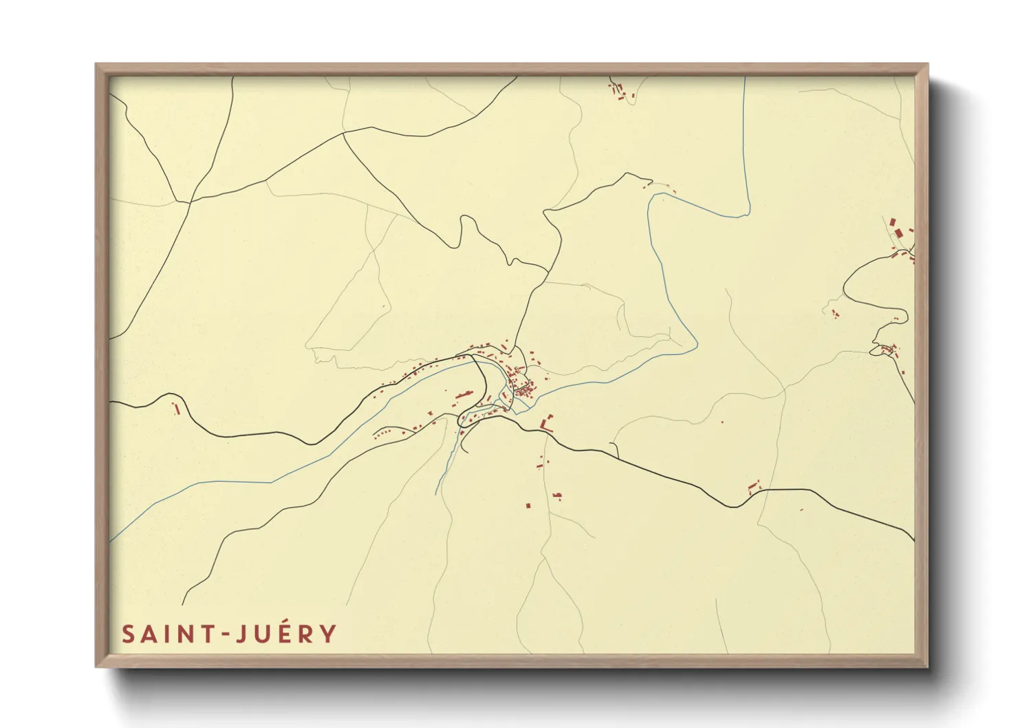 Une affiche de carte sur Saint-Juéry