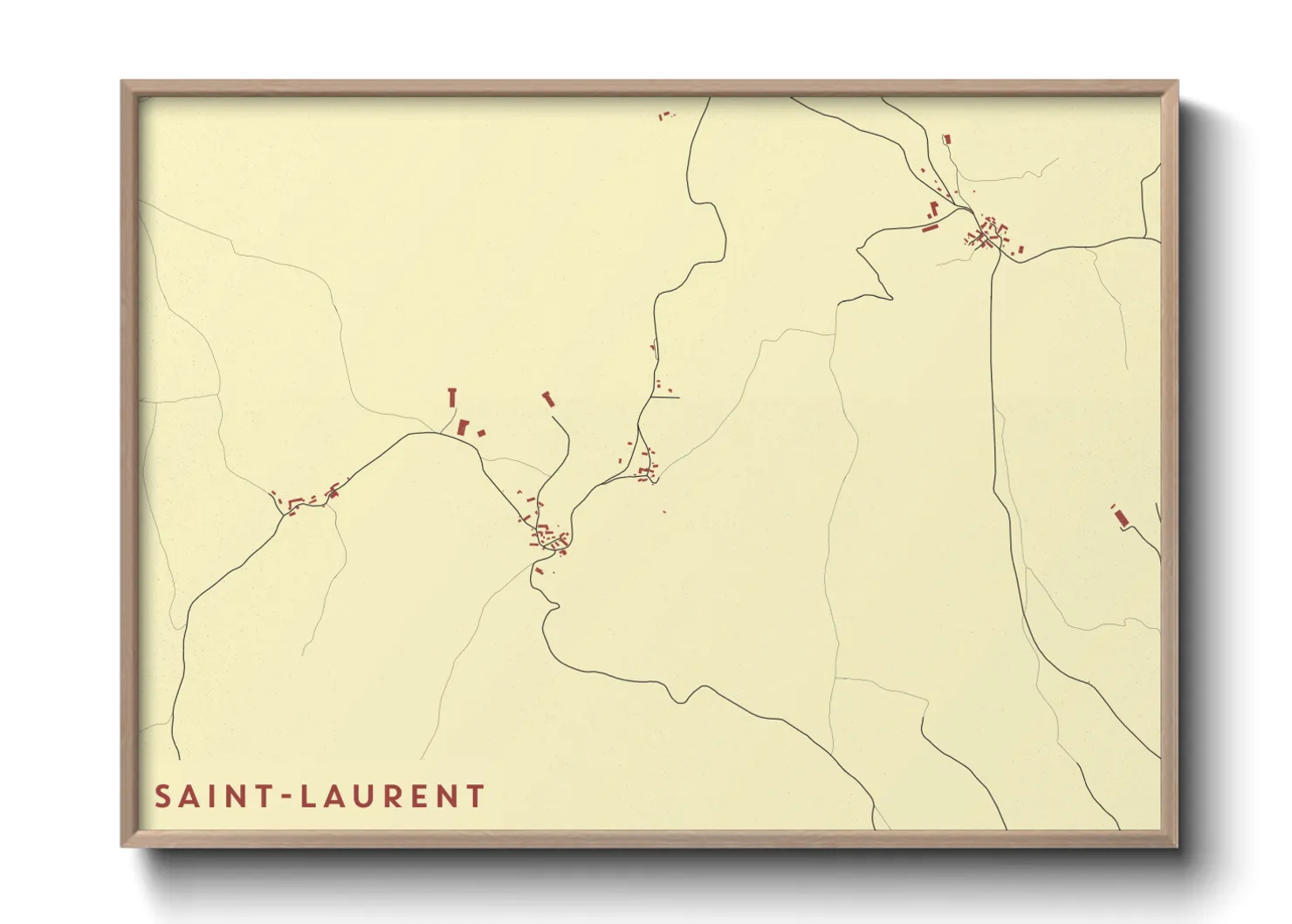 Une affiche de carte sur Saint-Laurent