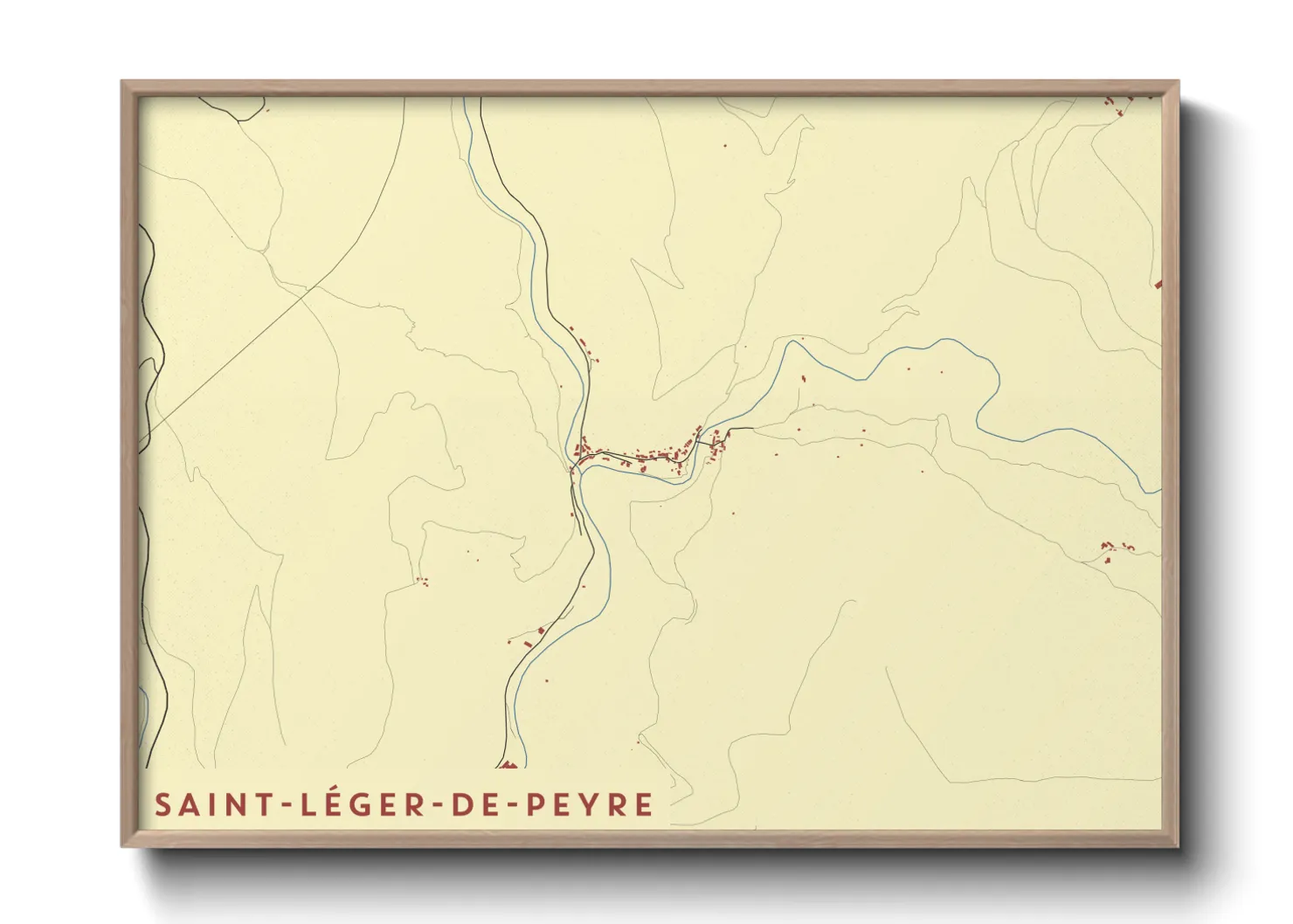 Une affiche de carte sur Saint-Léger-de-Peyre