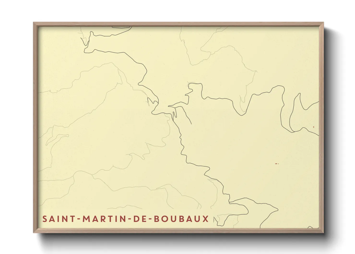Une affiche de carte sur Saint-Martin-de-Boubaux