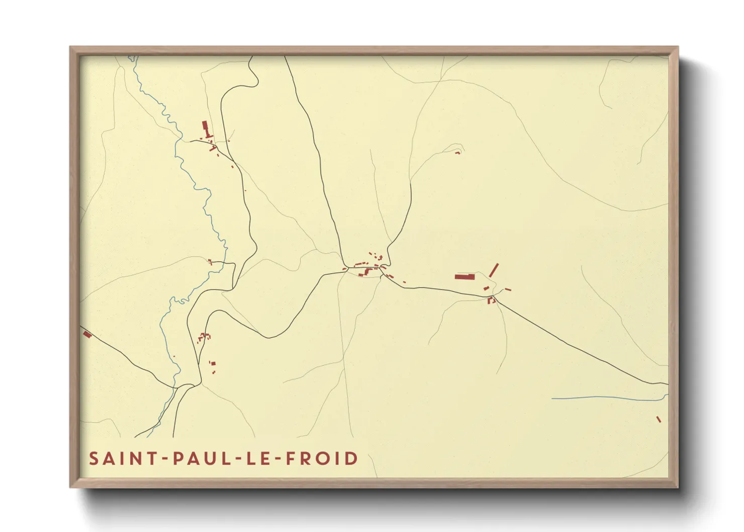 Une affiche de carte sur Saint-Paul-le-Froid