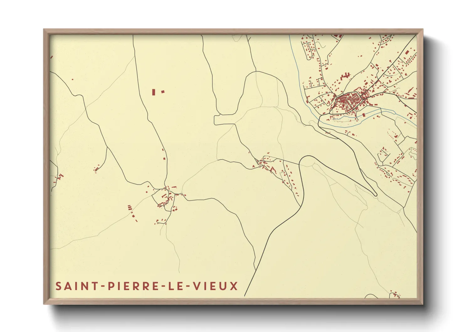 Une affiche de carte sur Saint-Pierre-le-Vieux
