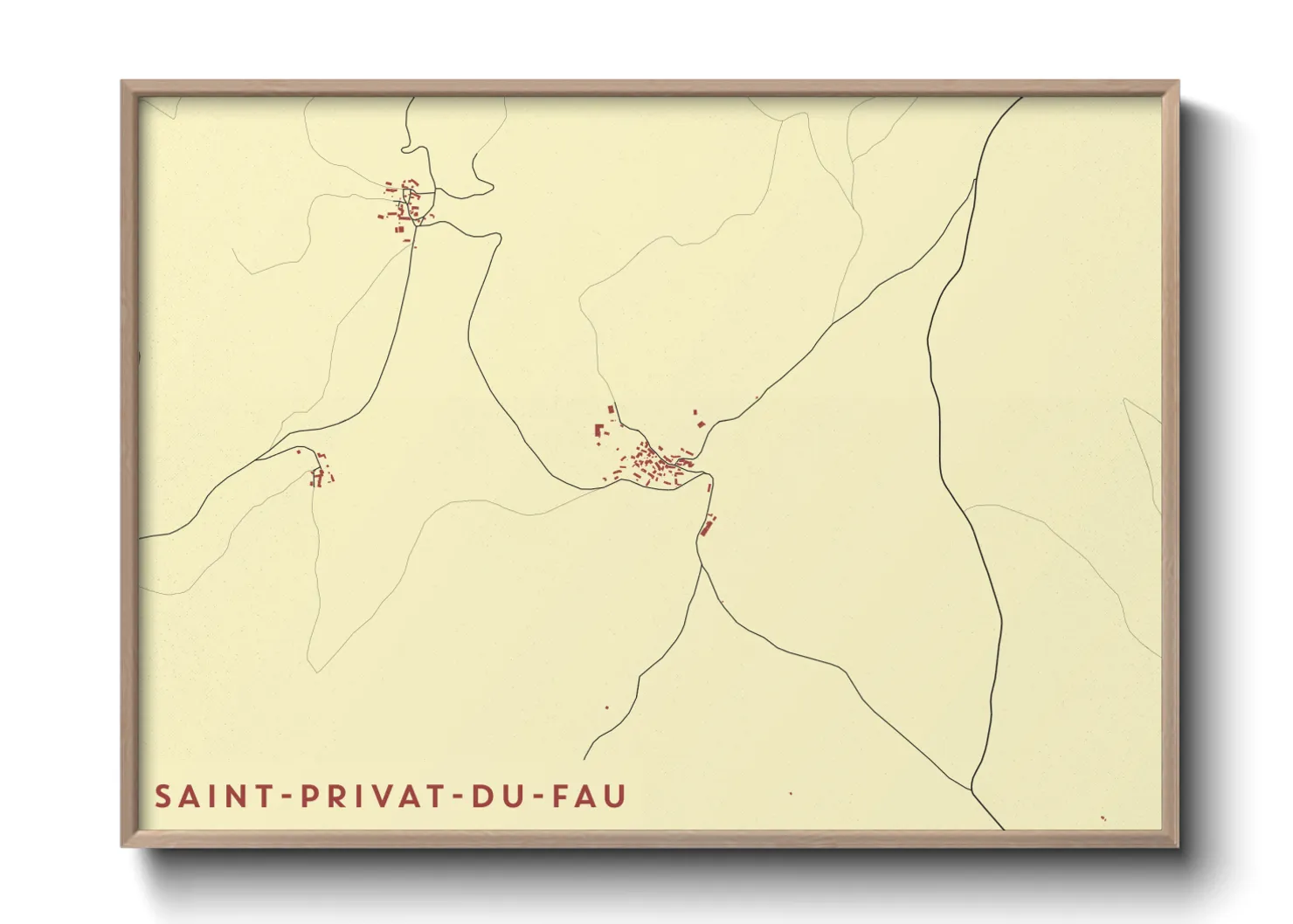 Une affiche de carte sur Saint-Privat-du-Fau