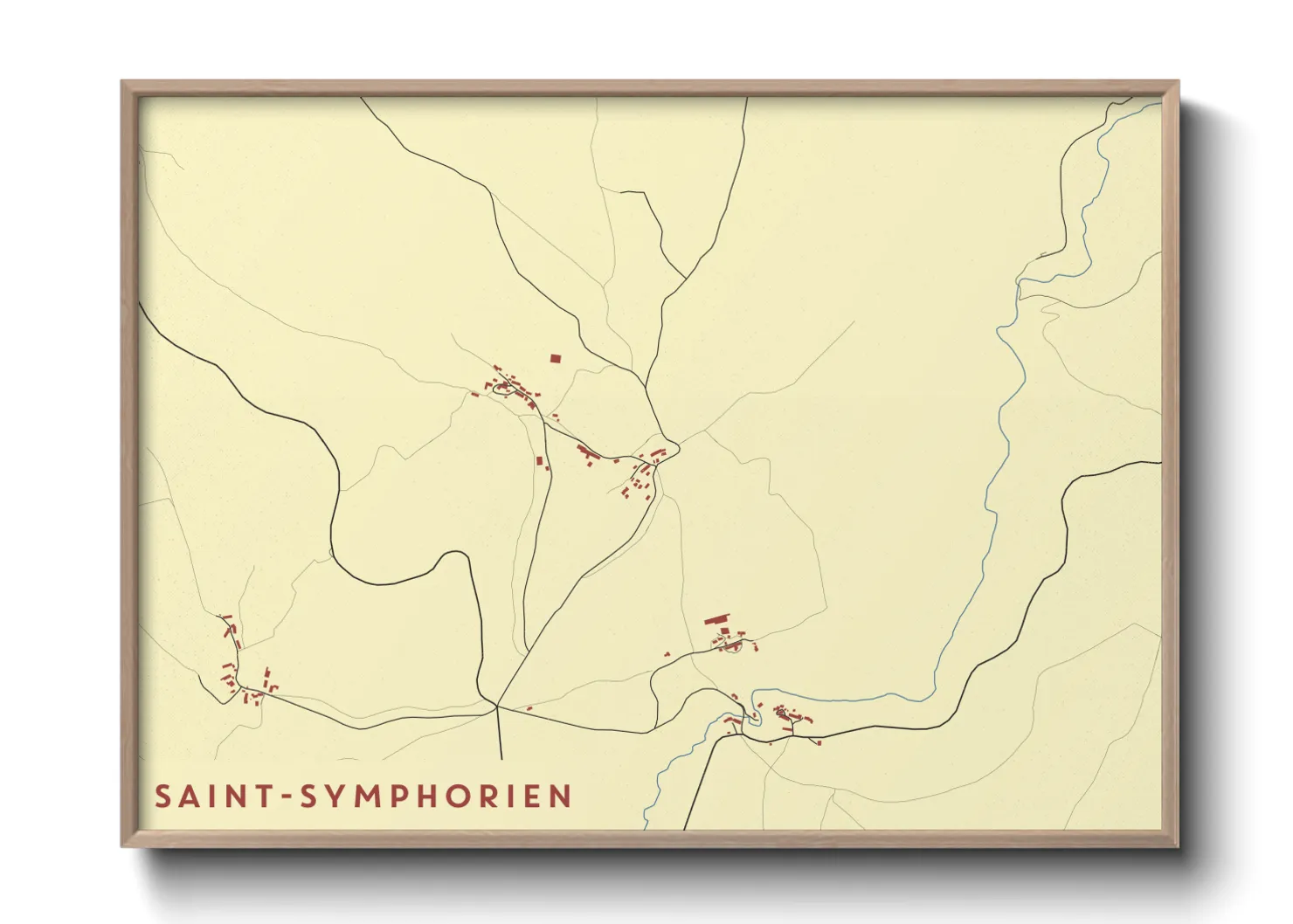 Une affiche de carte sur Saint-Symphorien