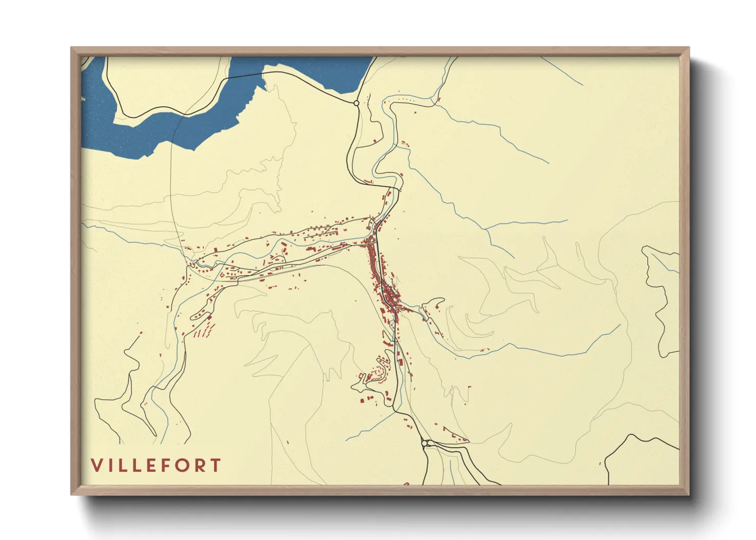 Une affiche de carte sur Villefort