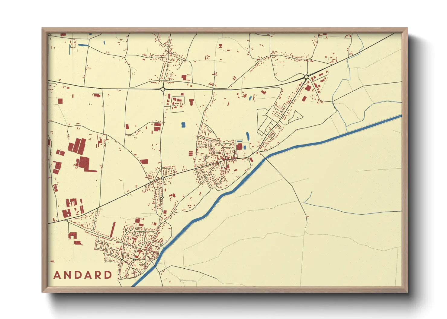 Une affiche de carte sur Andard