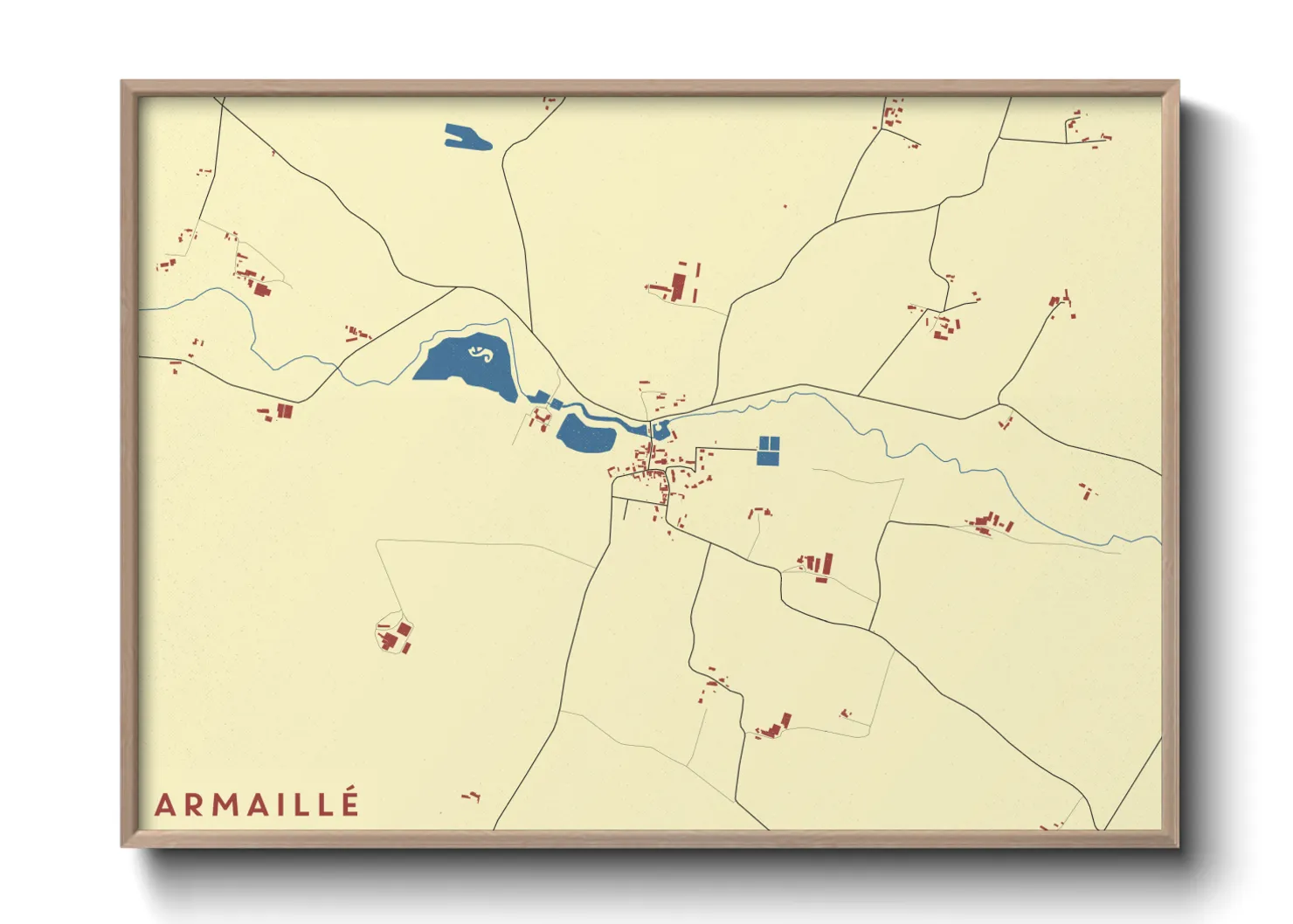 Une affiche de carte sur Armaillé