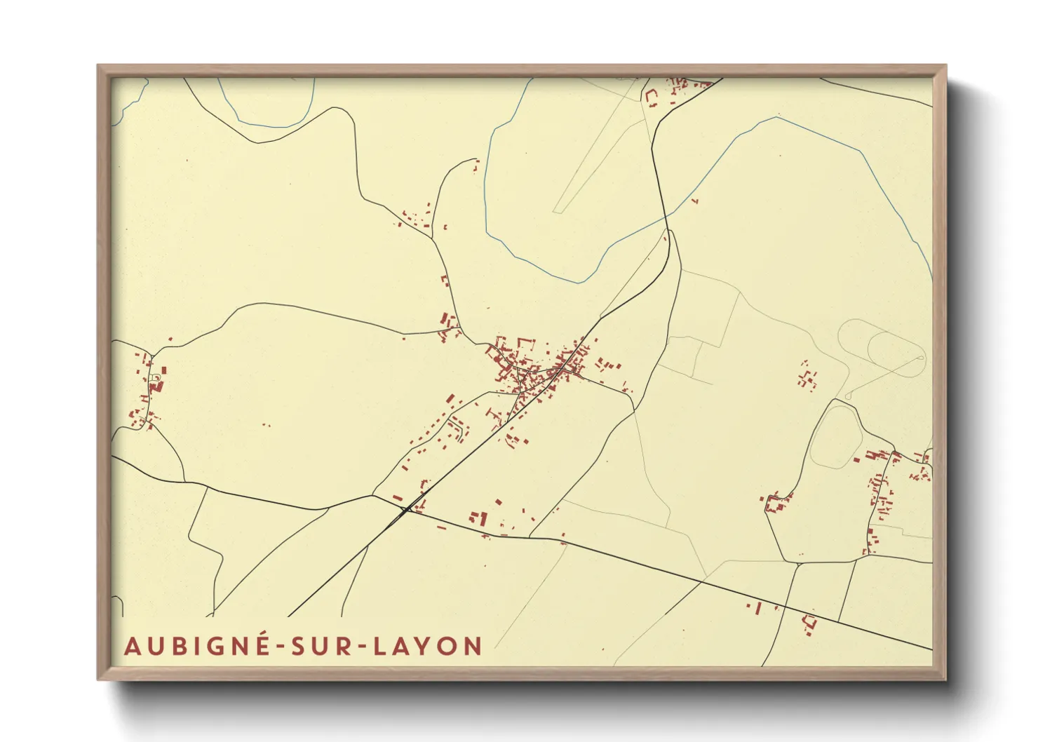 Une affiche de carte sur Aubigné-sur-Layon