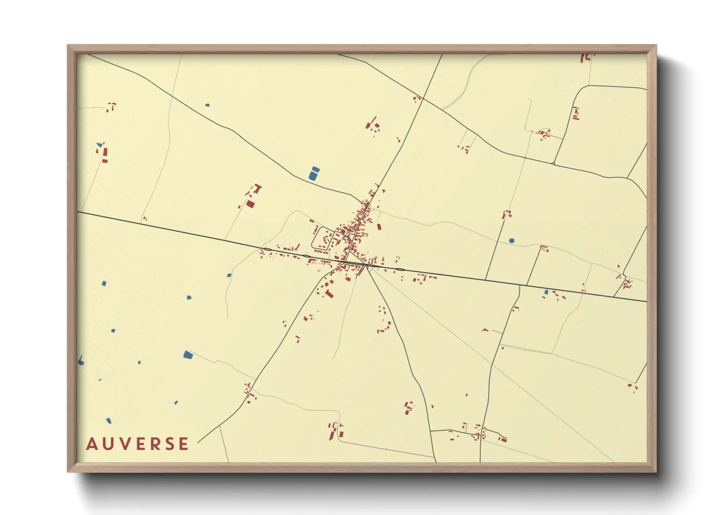 Une affiche de carte sur Auverse