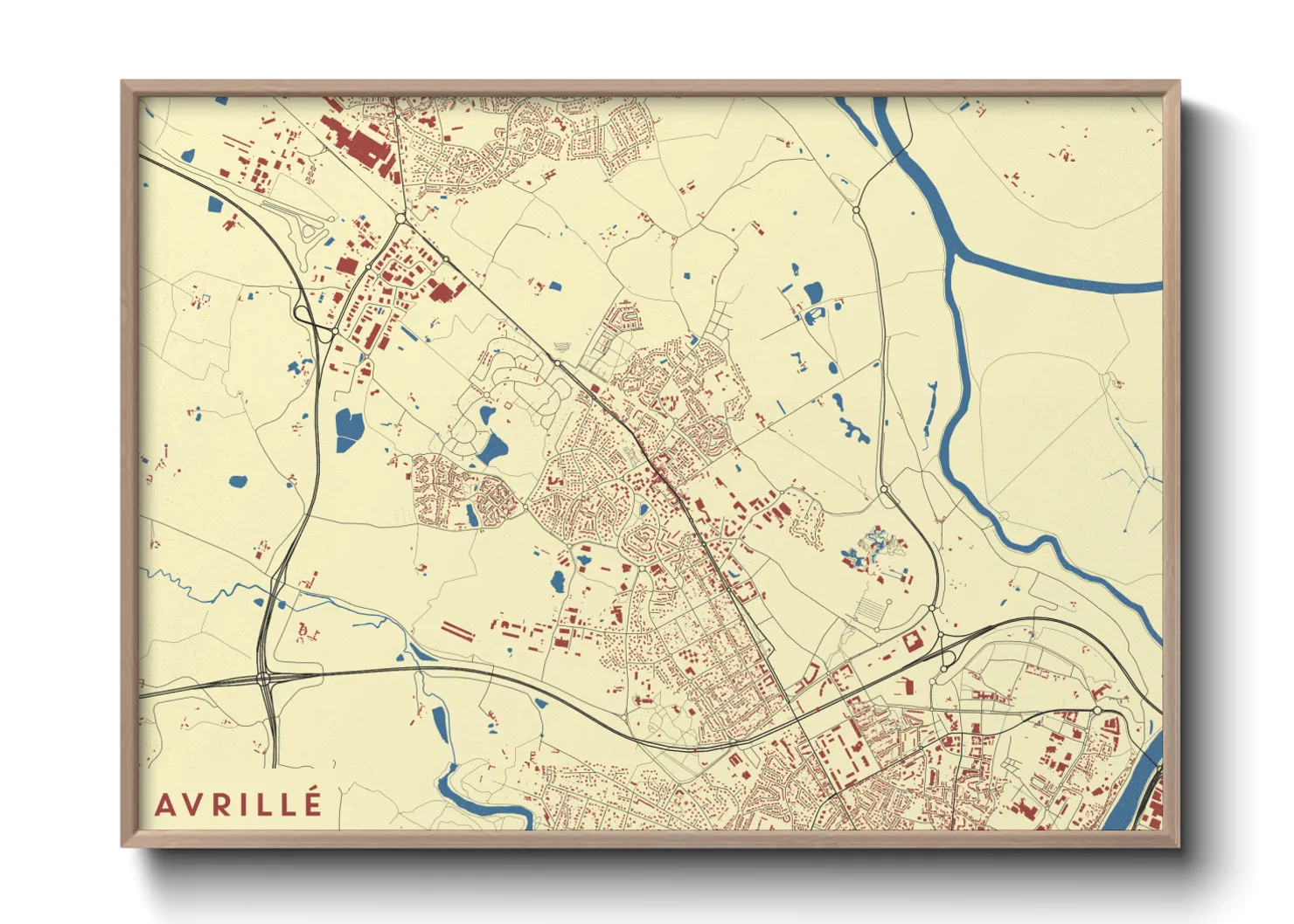 Une affiche de carte sur Avrillé