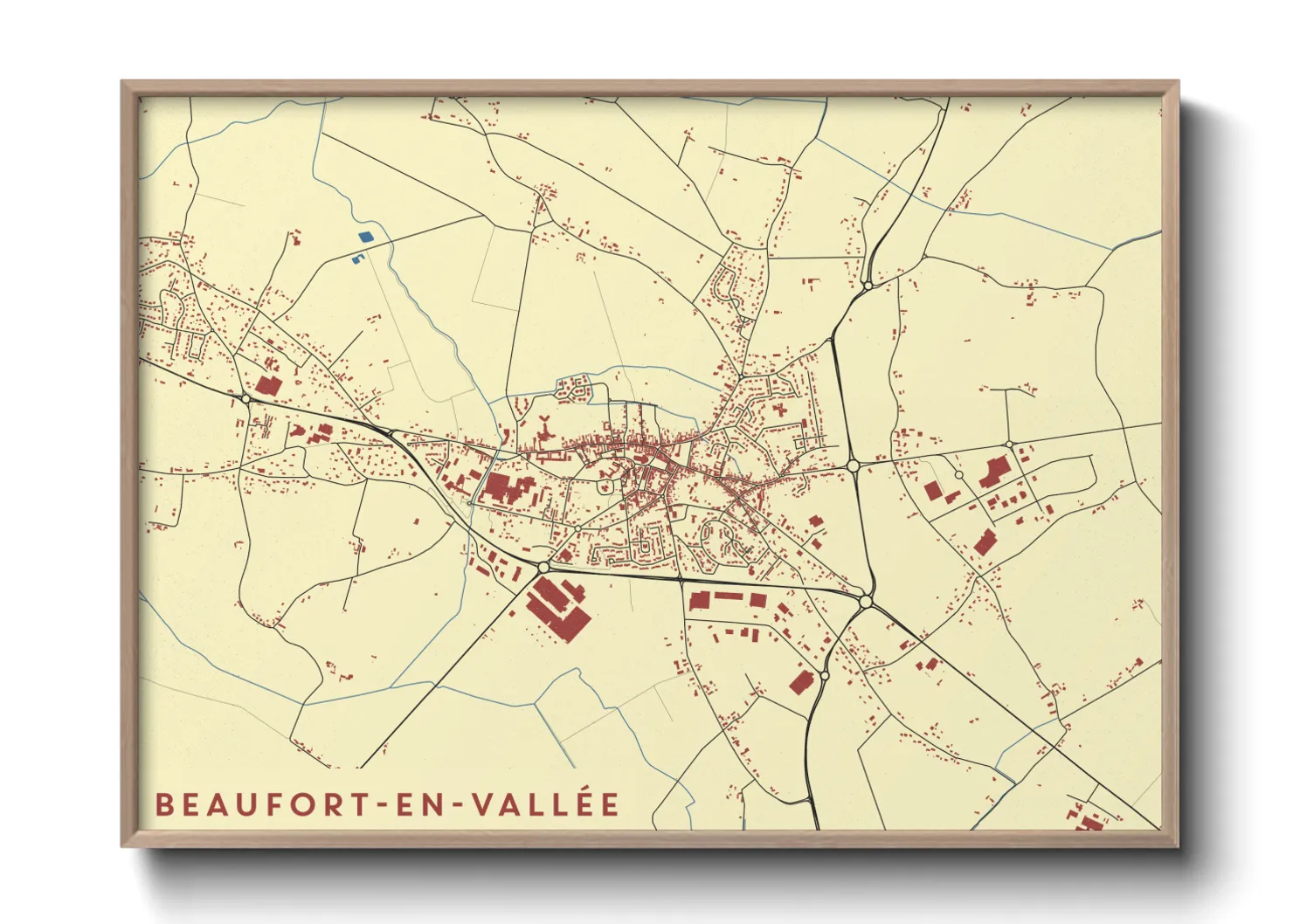 Une affiche de carte sur Beaufort-en-Vallée