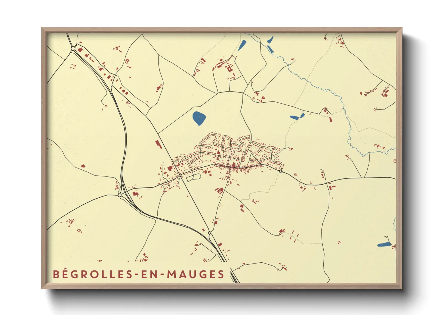 Une affiche de carte sur Bégrolles-en-Mauges