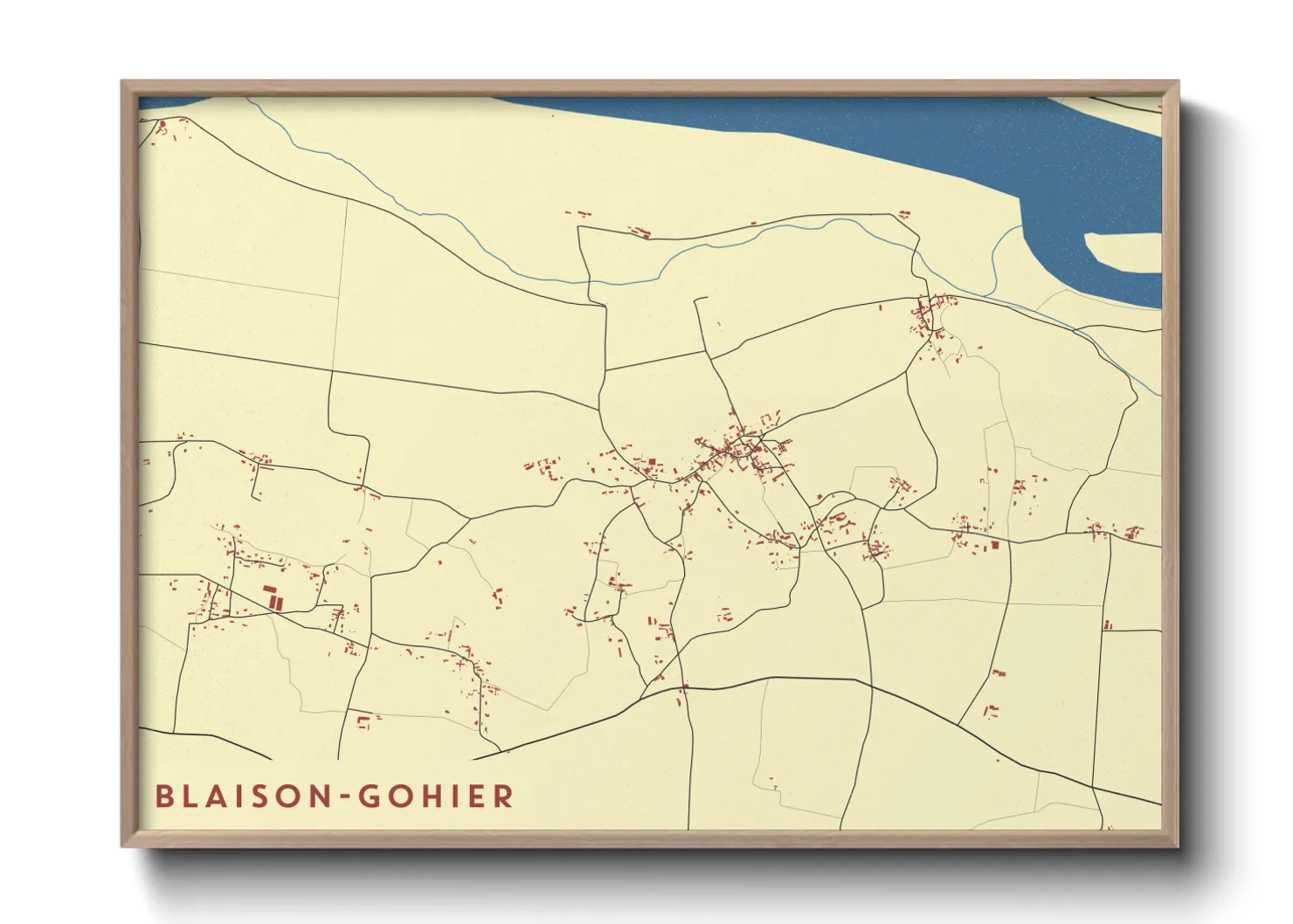 Une affiche de carte sur Blaison-Gohier