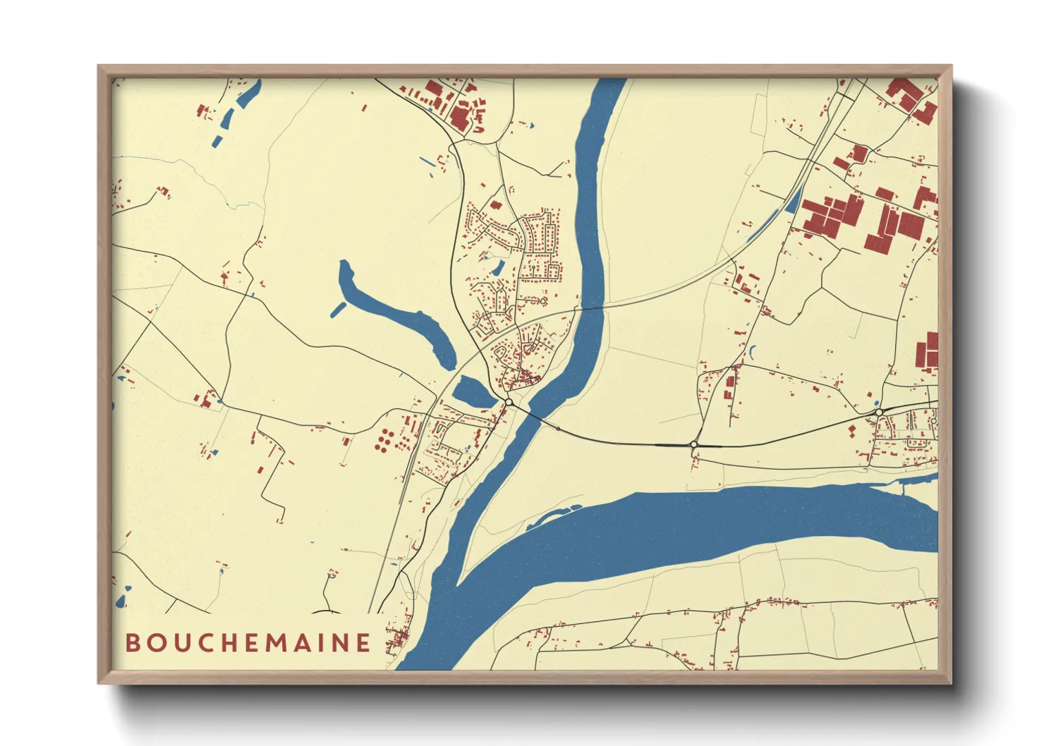 Une affiche de carte sur Bouchemaine