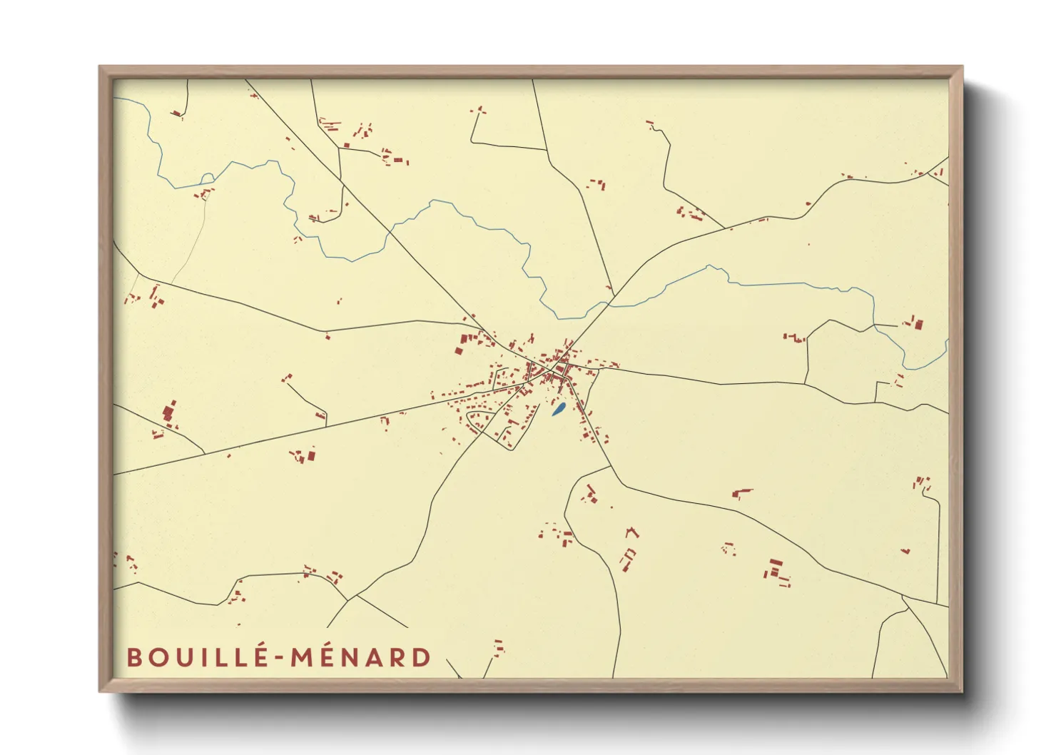 Une affiche de carte sur Bouillé-Ménard