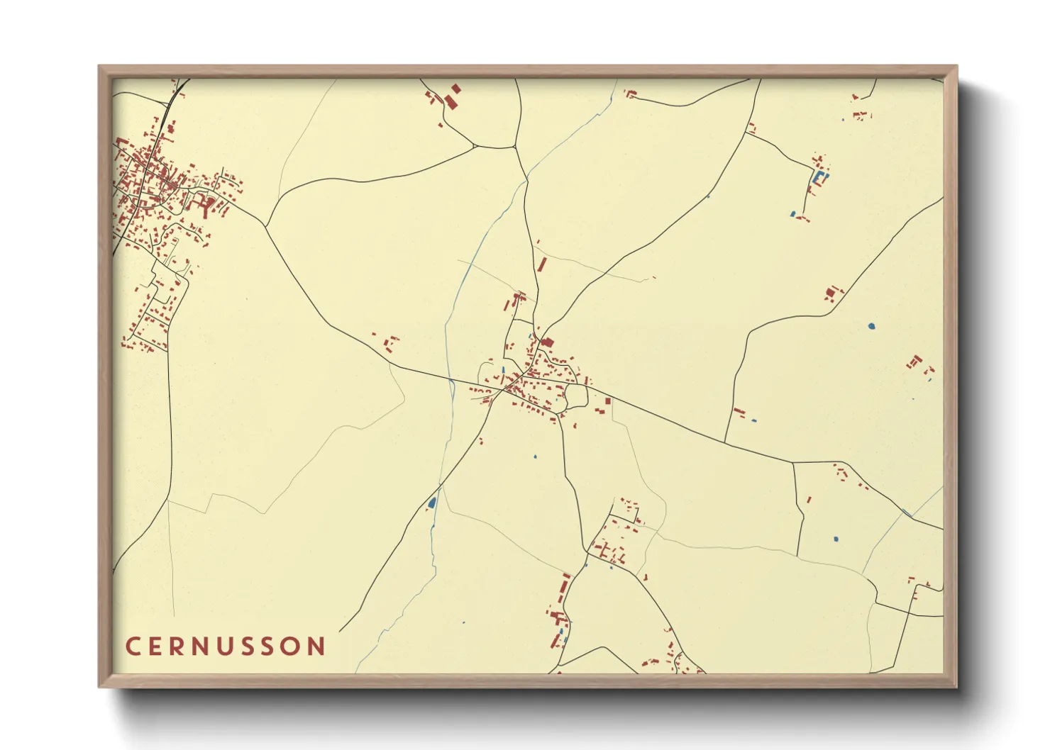Une affiche de carte sur Cernusson