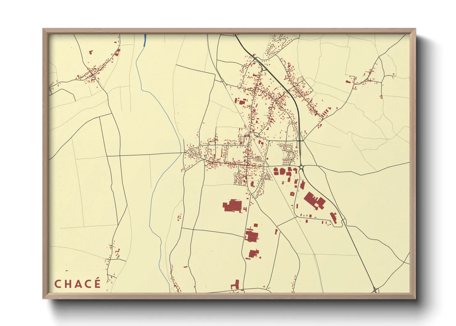 Une affiche de carte sur Chacé