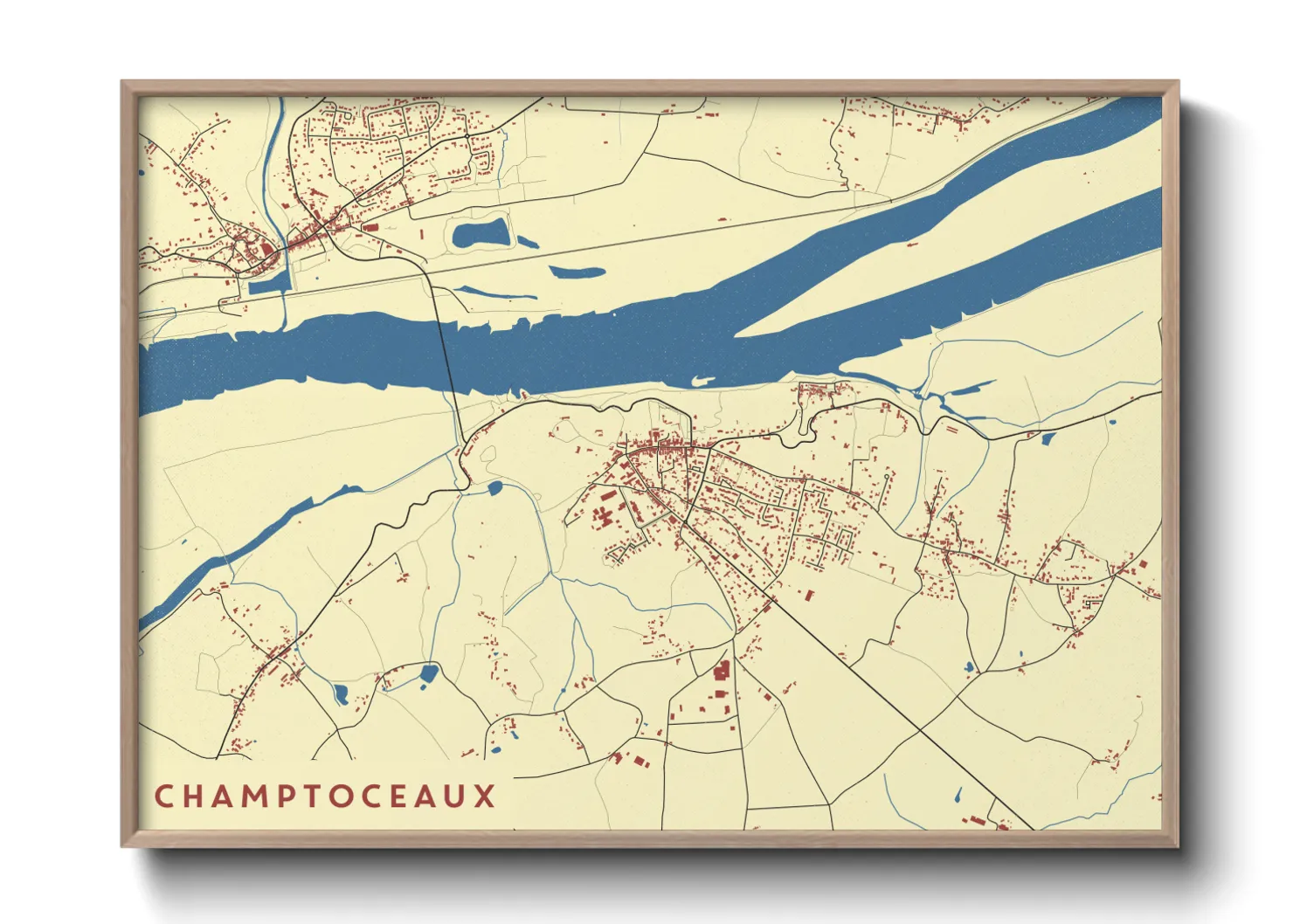 Une affiche de carte sur Champtoceaux
