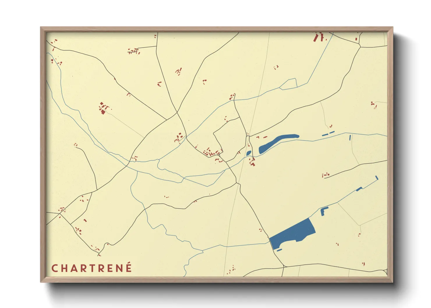 Une affiche de carte sur Chartrené