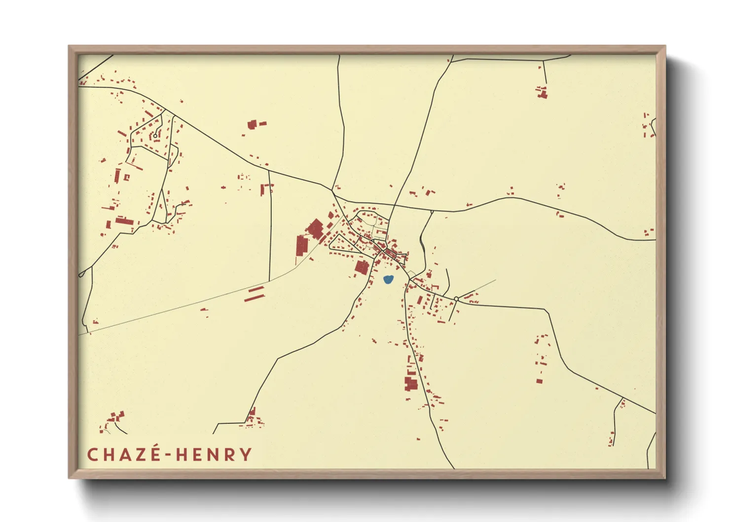 Une affiche de carte sur Chazé-Henry