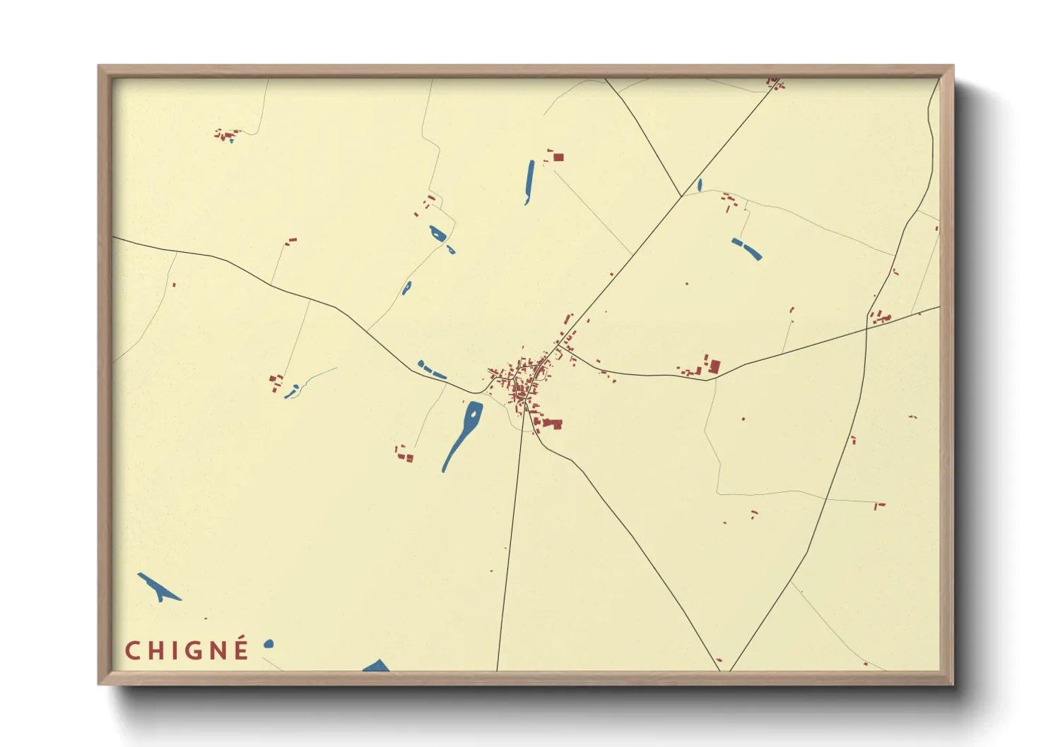 Une affiche de carte sur Chigné