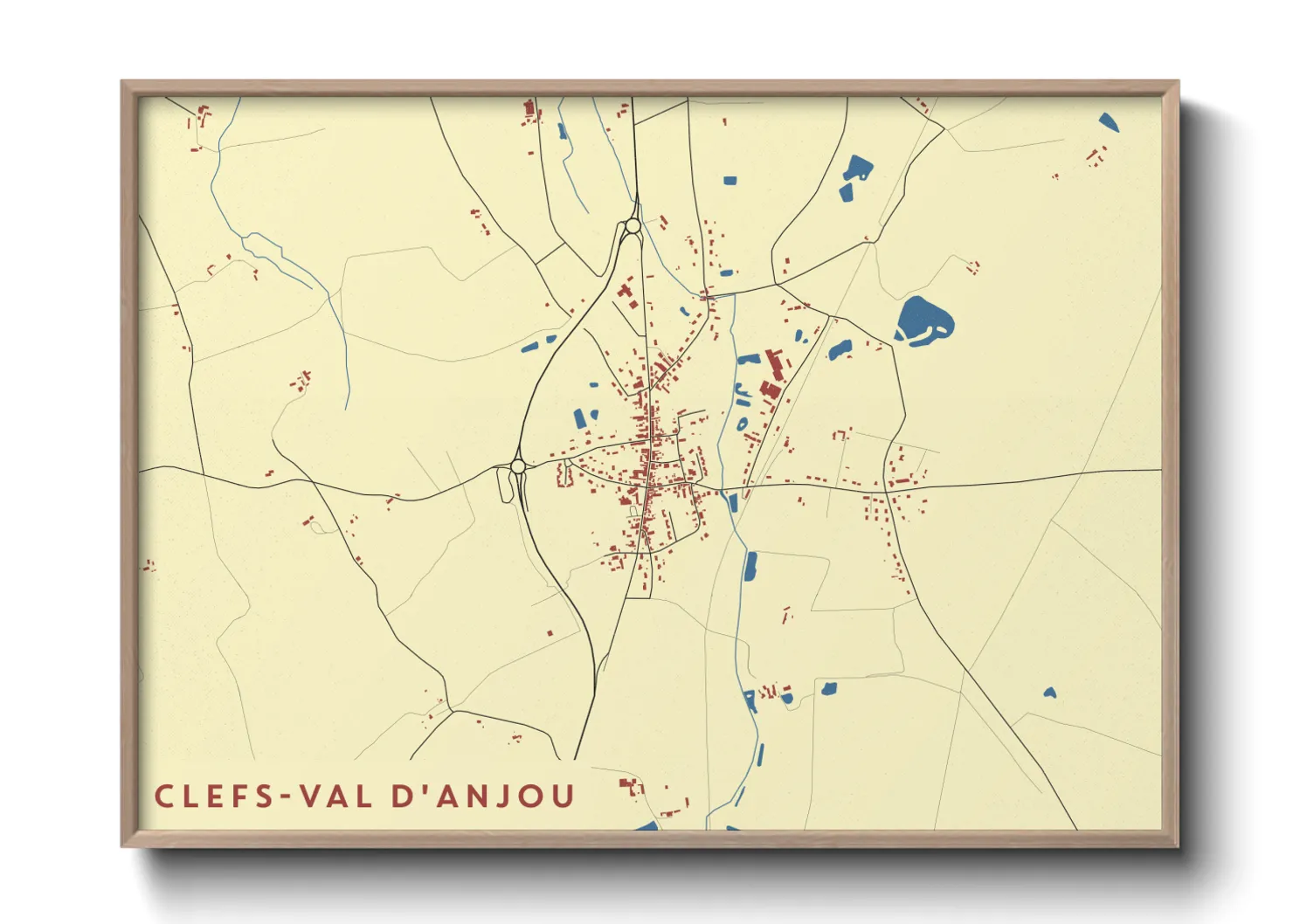 Une affiche de carte sur Clefs-Val d'Anjou