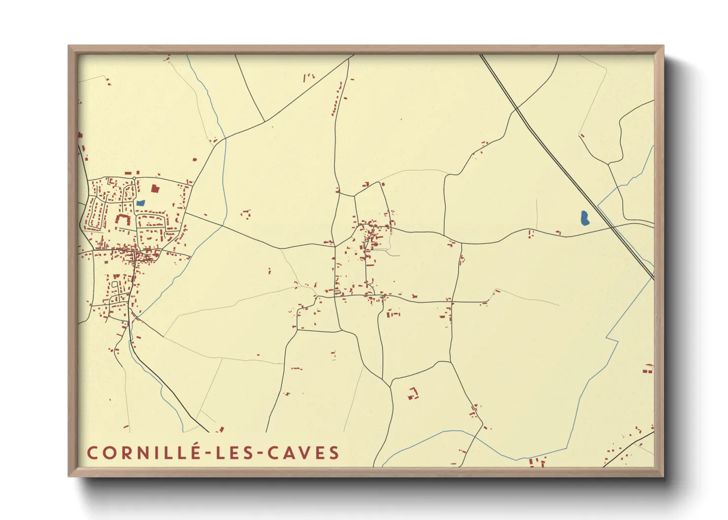 Une affiche de carte sur Cornillé-les-Caves