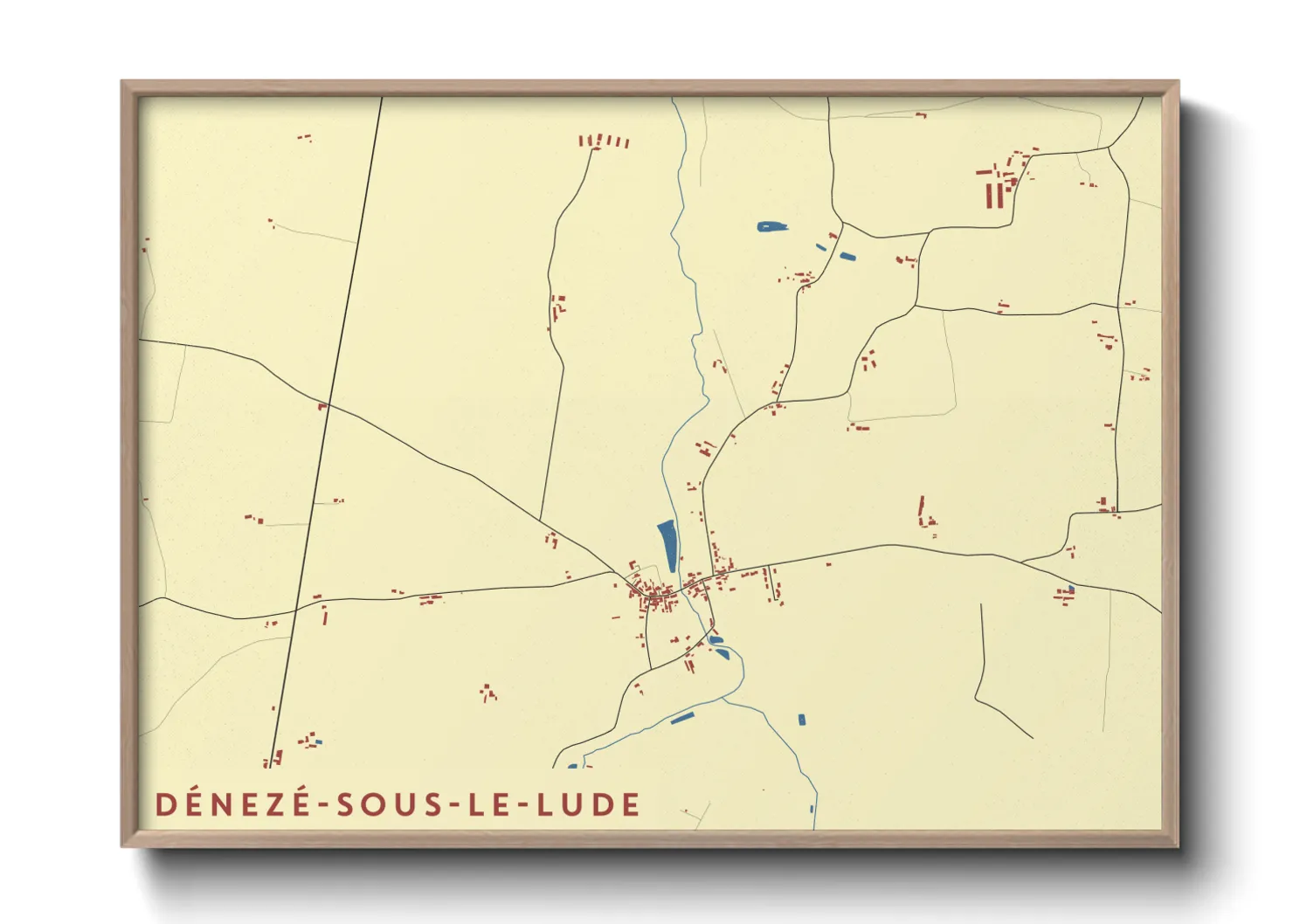 Une affiche de carte sur Dénezé-sous-le-Lude